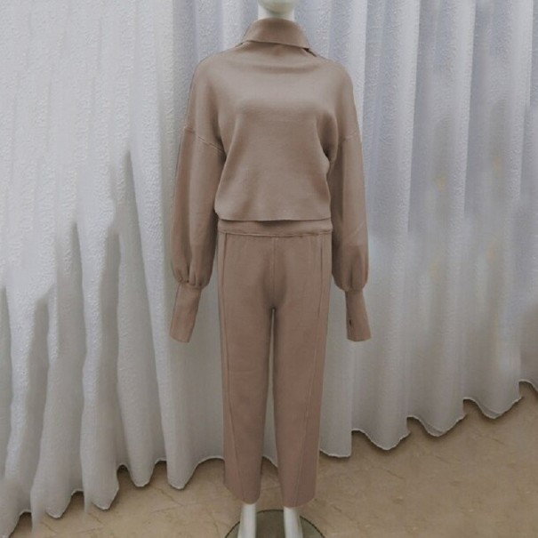 Sweter i spodnie damskie B1043 jasny brąz L