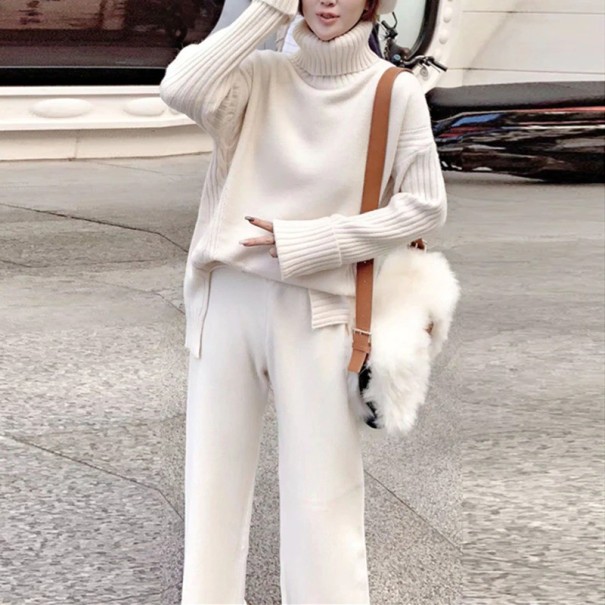Sweter i spodnie damskie B878 kremowy XS