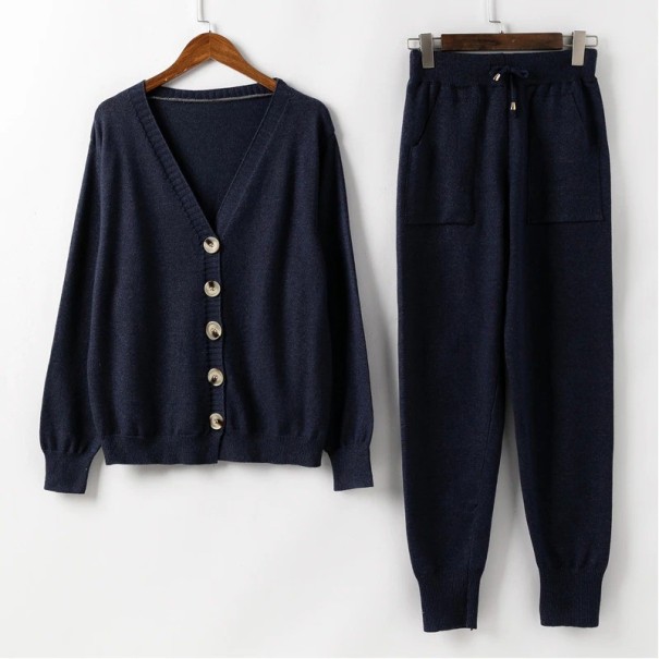 Sweter i spodnie damskie B879 ciemnoniebieski