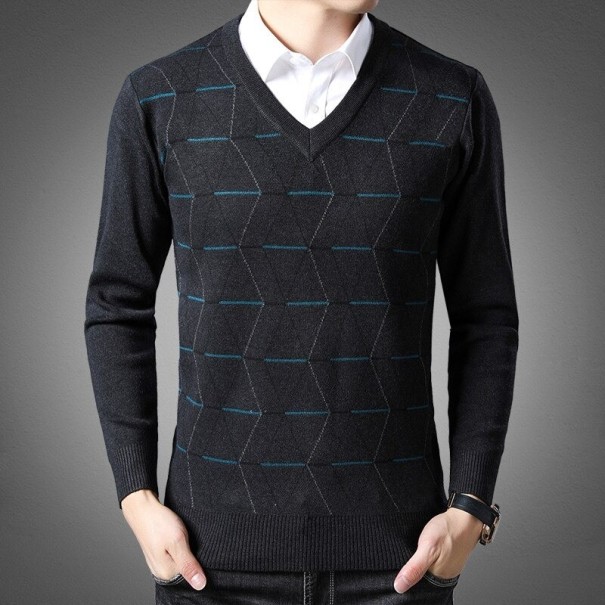 Sweter męski A2609 ciemnoszary XS