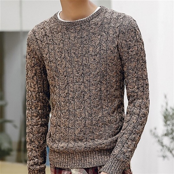 Sweter męski A2610 brązowy L