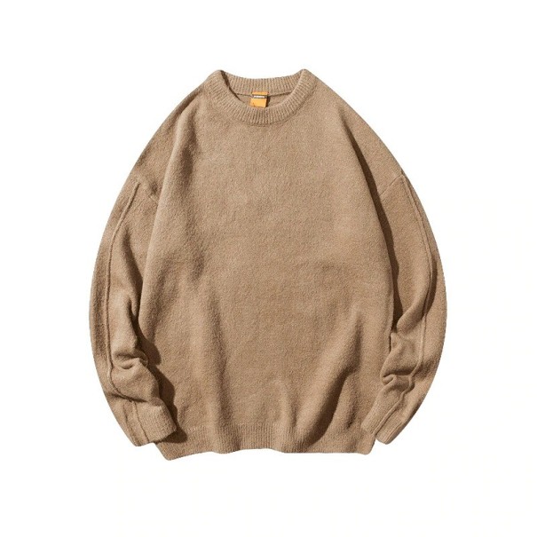 Sweter męski F221 jasny brąz S