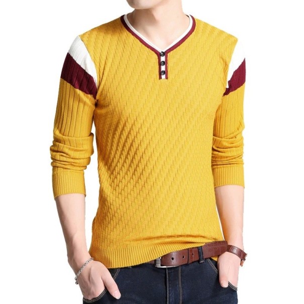 Sweter męski F278 żółty L
