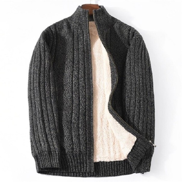 Sweter męski włochaty F246 ciemnoszary XL
