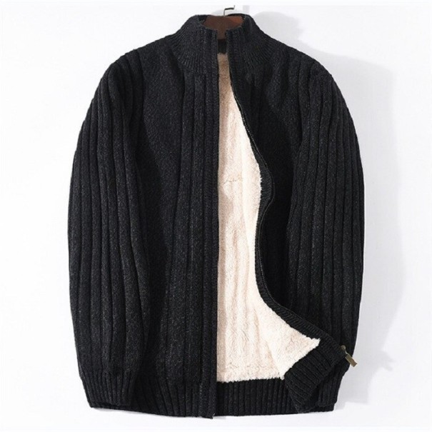 Sweter męski włochaty F246 czarny XL
