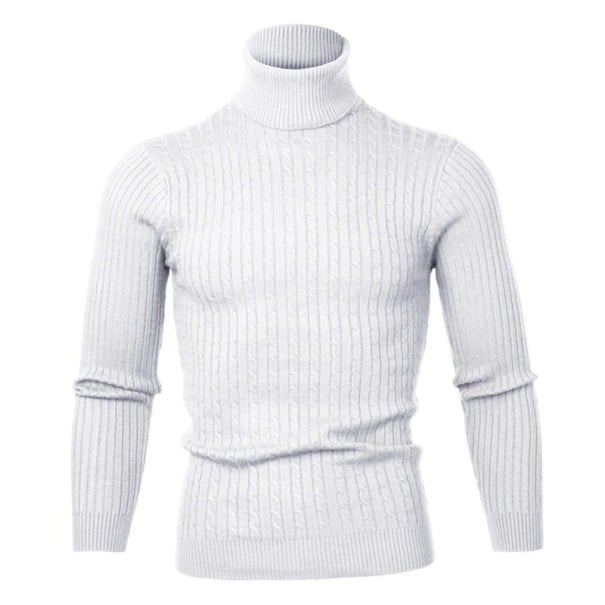 Sweter męski z golfem F169 biały L