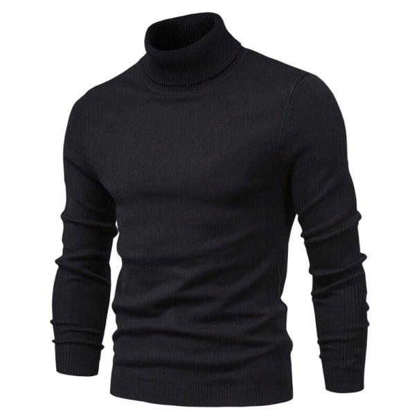 Sweter męski z golfem F171 czarny XS