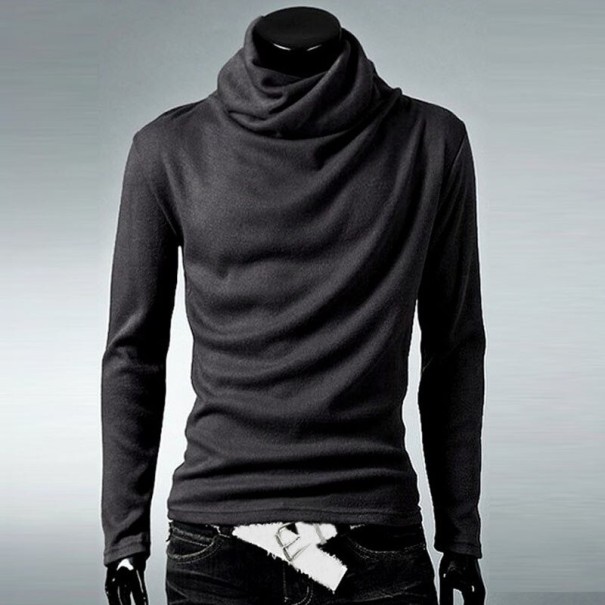 Sweter męski z golfem F265 ciemnoszary S