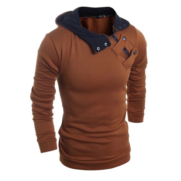 Sweter męski zapinany na zamek F289 brązowy M