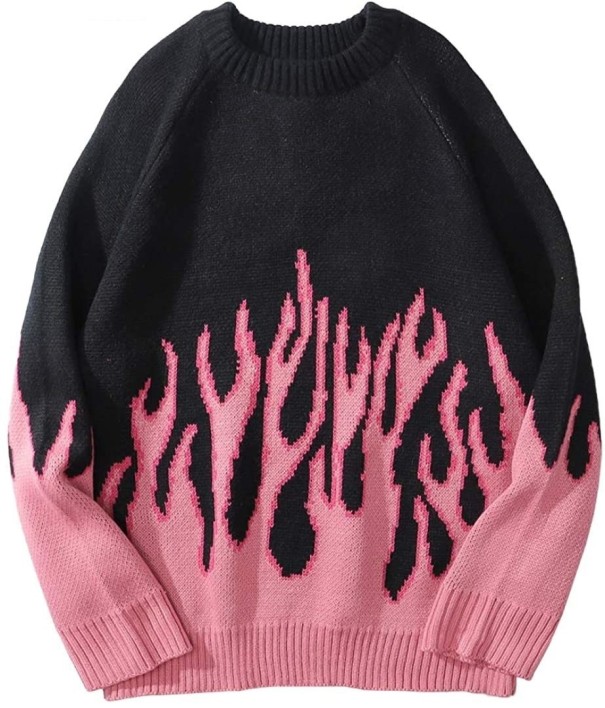 Sweter z płomieniami F177 XL