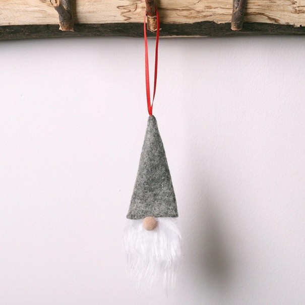 Świąteczna ozdoba wisząca elf 17 x 5 cm szary