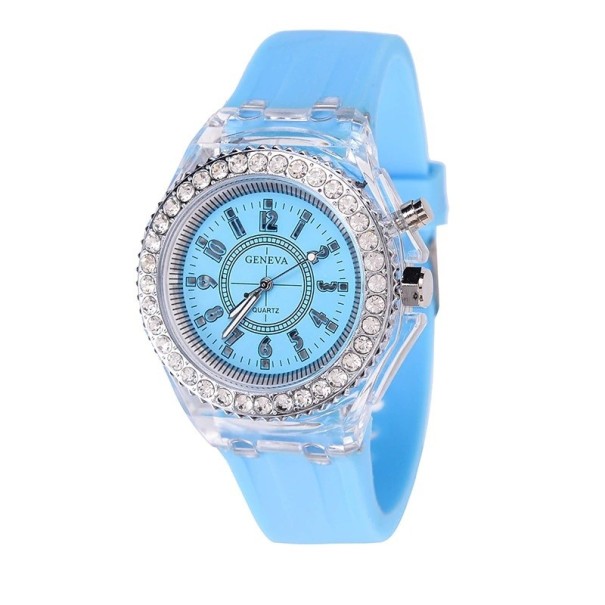 Świecący zegarek T1544 jasnoniebieski