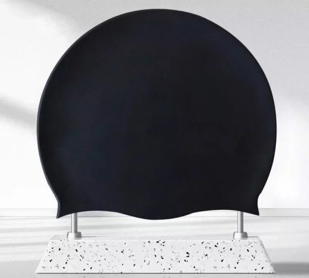 Swimming Equipment Non-Slip Silicone Swimming Cap Waterproof Pool Cap Size M Elastic black