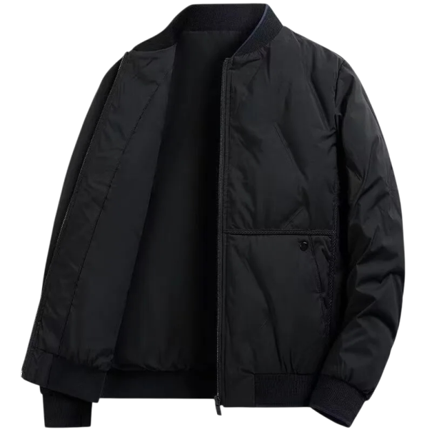 Syksyn miesten lentopusero baseballkauluksella vetoketjulla ja taskuilla POLYESTER trendikkäiltä merkeiltä eri väreissä musta XS