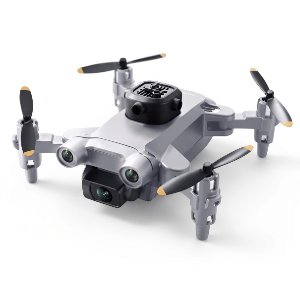 Συγκροτημένος μίνι drone V30 με διπλή κάμερα 4K HD και WiFi FPV 12 x 10,5 x 4 cm Ρυθμιστής με αποθηκευτικό χώρο και βάση για τηλέφωνο γκρι