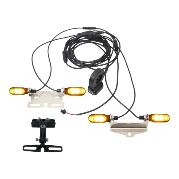 Σύνολο LED φλας για ηλεκτρικό ποδήλατο 12 V EBKE V04 4 τμχ Οβάλ φλας με 3 διόδους Διακόπτης για τιμόνι Στηρίγματα για σωλήνα σέλας Προστασία IPX5 1