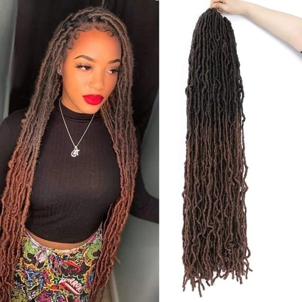 Syntetické dredy Pružné a plné příčesky 41 cm Syntetické vlasy Na prodloužení vlasů Šetrné k pokožce Lehké dredy k zapletení do vlasů hnědá