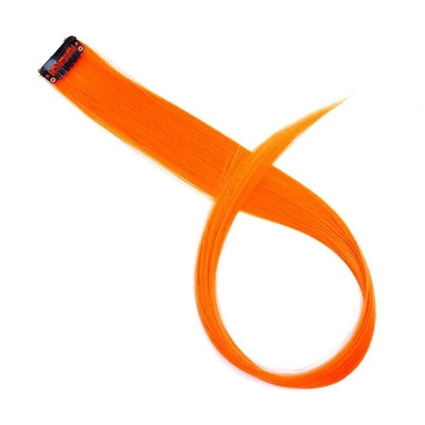 Syntetický clip-in příčesek do vlasů 55 cm, vysokoteplotní vlákno, oranžový pramen pro prodloužení vlasů a úpravu účesu žen 1