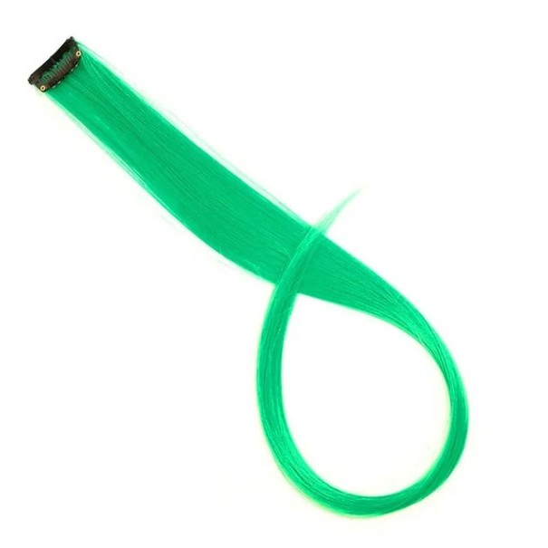Syntetický clip-in příčesek pramínek do vlasů 55 cm vysokoteplotní vlákno zelený prodloužení a doplnění účesu pro ženy 1