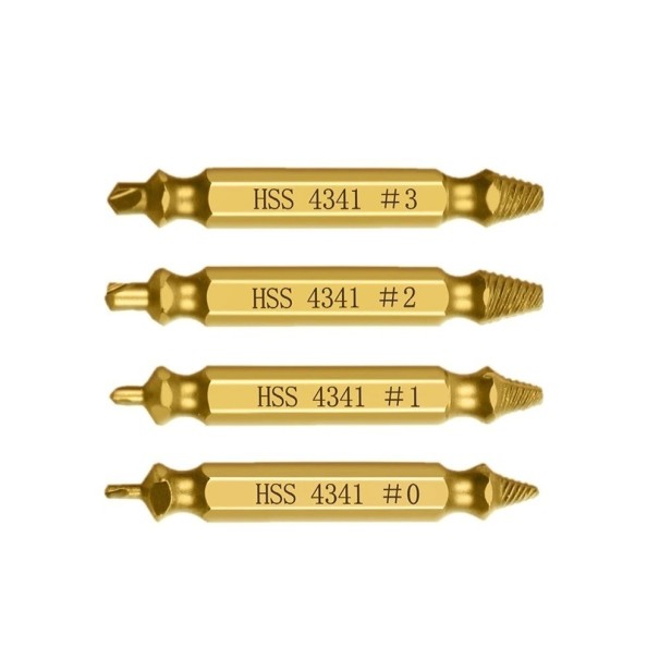 Système d'extraction de vis cassées 4 pcs 1