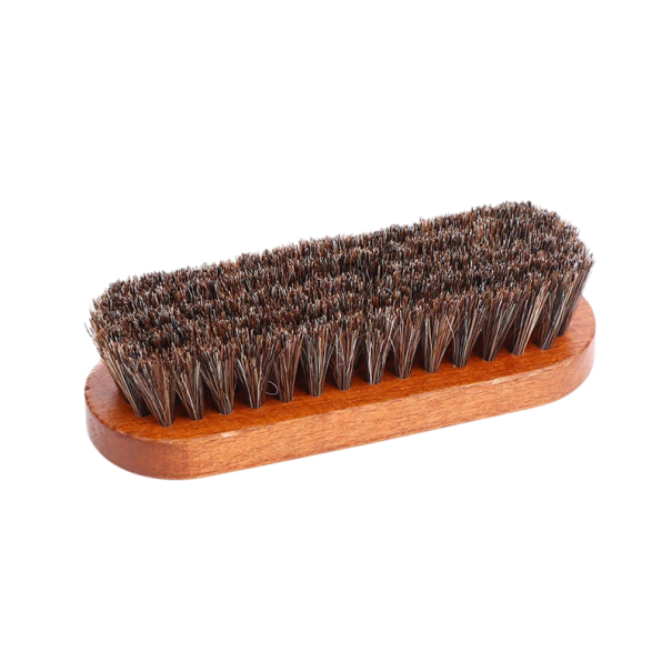 Szczotka z końskich włosów z drewnianą rączką 11,7 x 4,3 x 3,3 cm Naturalna szczotka do czyszczenia butów, mebli i powierzchni Utrzymanie domu jasny brąz