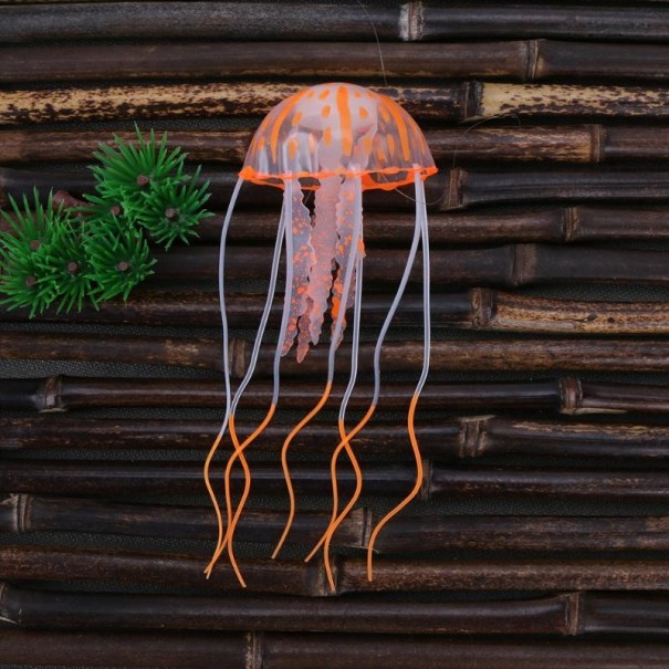 Szilikon medúza az akváriumhoz narancs