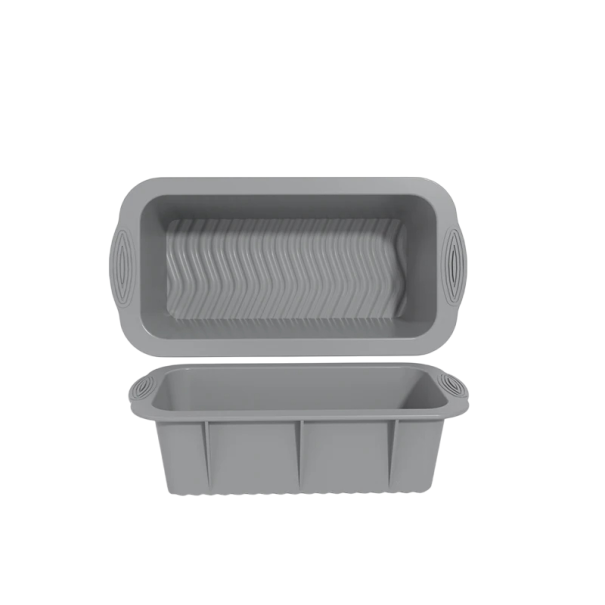 Szilikon sütőforma Kocka kenyértorta Sós és édes receptek Tapadásmentes Újrafelhasználható Hőálló Kreatív alkotás 25×12×7,5 cm szürke