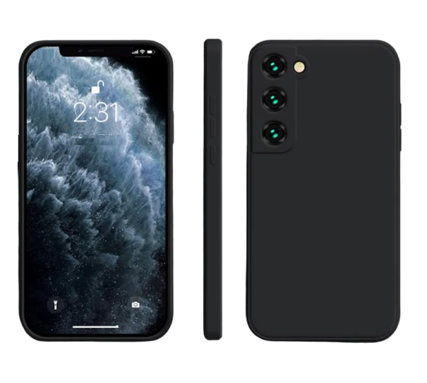 Szilikon védőburkolat Samsung Galaxy S23 Ultra készülékhez fekete