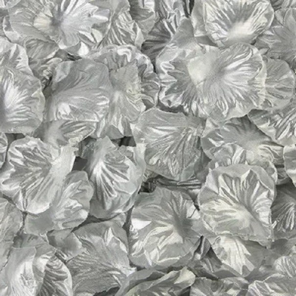 Sztuczne płatki róż 2000 szt. Płatki dekoracyjne 5 x 5 cm srebrny