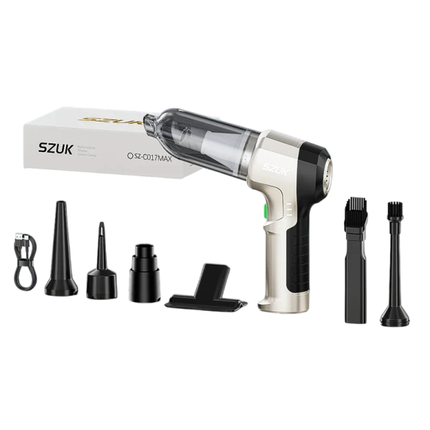SZUK C017MAX Kabelloser Mini-Staubsauger 21,8x20,5x6,4 cm 100W 12V HEPA-Filter Turbo-Bürste Lithium-Ionen-Batterie 15kPa Tragbarer Handstaubsauger >6 1