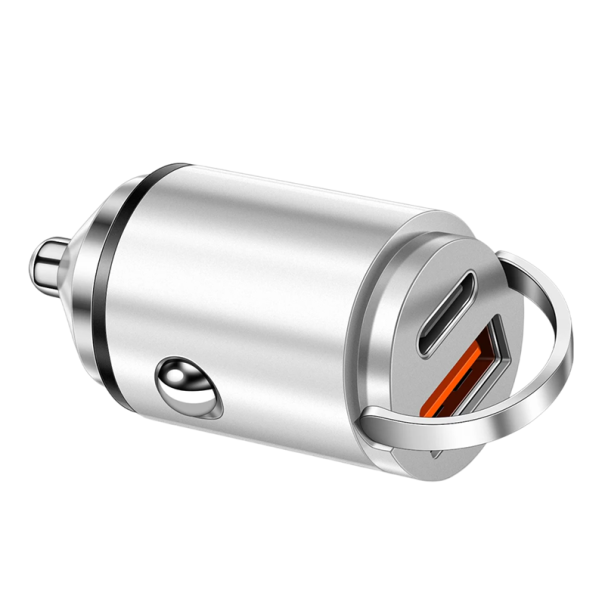 Szybka ładowarka samochodowa PD 100 W, adapter do zapalniczki samochodowej USB typu C, ładowarka samochodowa 12 V–24 V, 20 A/4,8 A, ładowanie telefonów i urządzeń srebrny