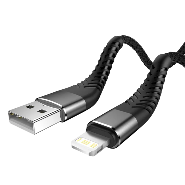 Szybki kabel ładujący USB A do Lightning 25 cm 3 A do iPhone'a QC 2.0 3.0 4.0 Krótki kabel danych do szybkiego ładowania telefonu czarny