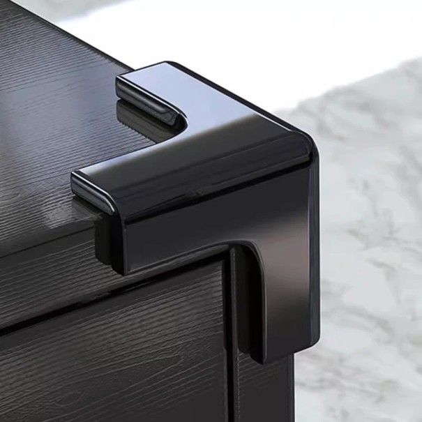 T-formede gennemsigtige møbelhjørnebeskyttere lavet af blød PVC 33 x 33 x 14 mm sæt med 4 stykker for øget hjørnebeskyttelse og børnesikkerhed sort