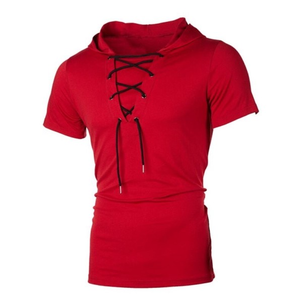 T-shirt à capuche pour hommes T2080 rouge XXL