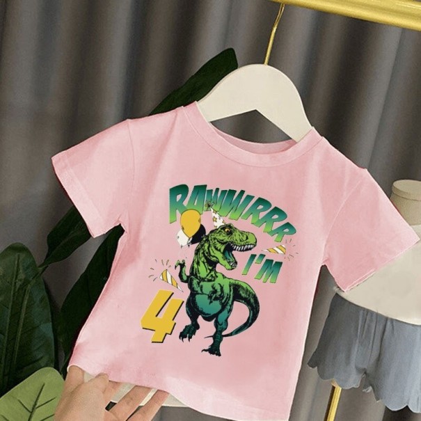 T-shirt d'anniversaire pour enfants B1477 rose clair 2 C