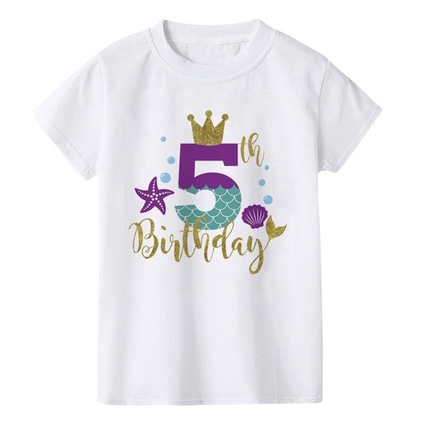 T-shirt d'anniversaire pour fille 5 D