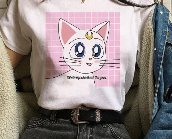 T-shirt da donna con motivo disegnato M 2