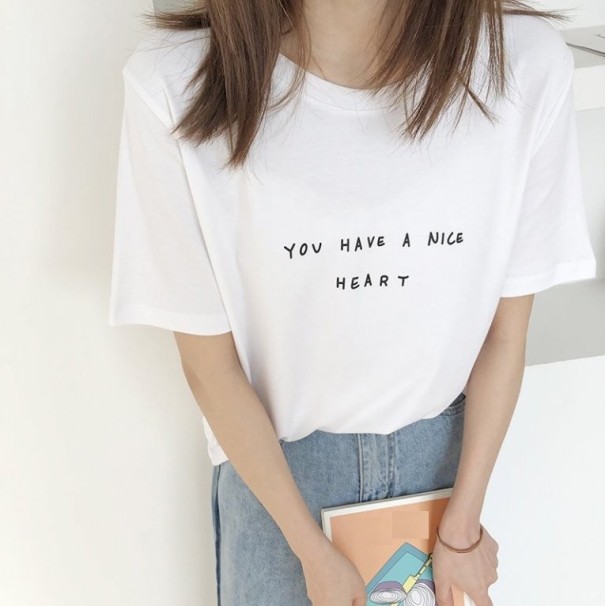 T-shirt da donna con stampa B375 bianco