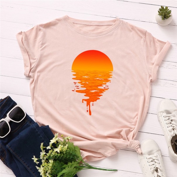 T-shirt da donna con stampa del tramonto XXL 11