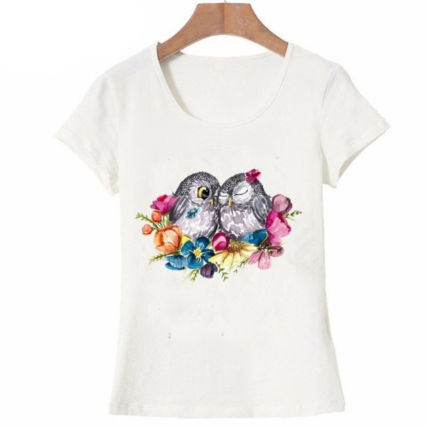 T-shirt da donna con stampa di gufi L 1