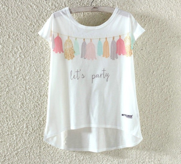 T-shirt da donna con stampa let's Party M