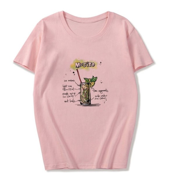 T-shirt dam med drinktryck L 8