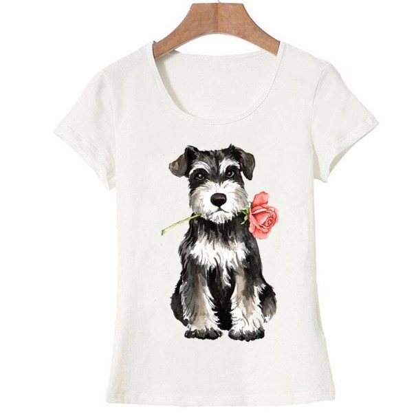 T-shirt dam med hundtryck A1312 M 3