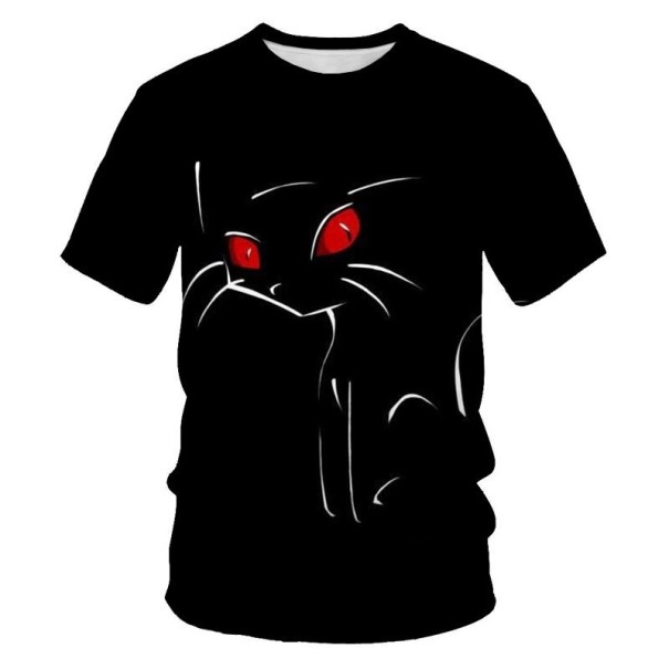 T-shirt dam med katttryck 3XL 18