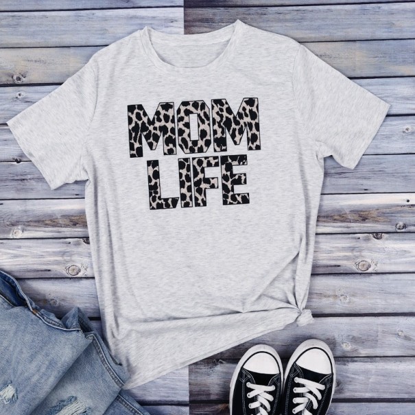 T-shirt dam med MOM LIFE-tryck L