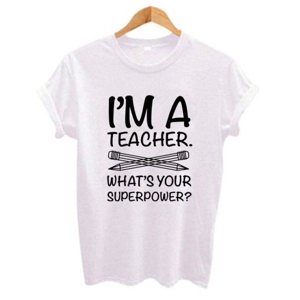 T-shirt dam med roligt tryck A382 L