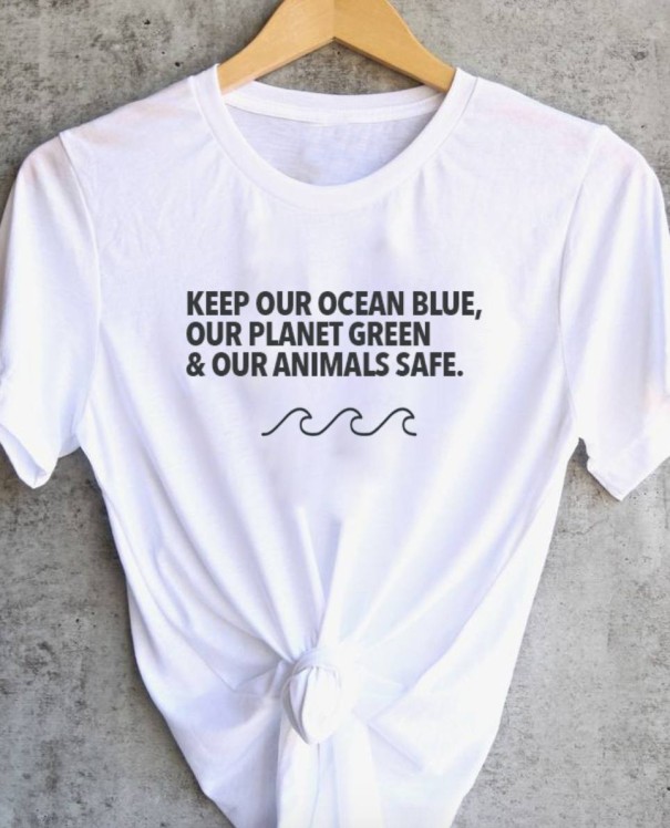 T-shirt dam med tryck A1238 vit M