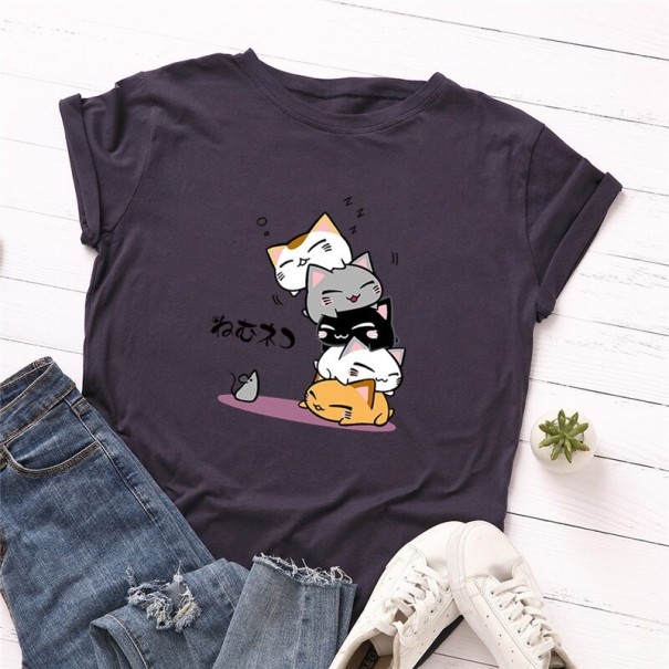 T-shirt dam med tryck B120 L 24