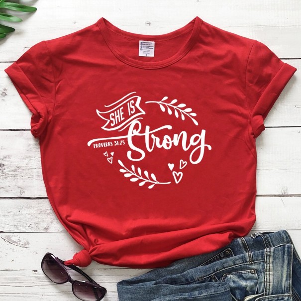 T-shirt dam med tryck B297 S 20