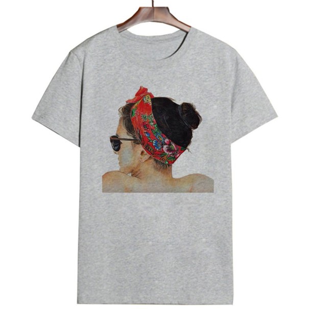 T-shirt dam med tryck B326 S 8
